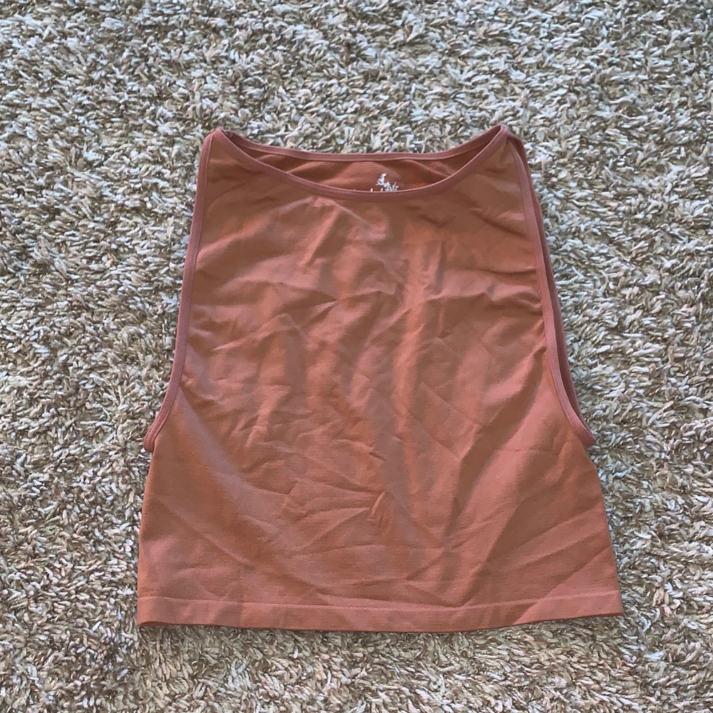 Intimately by Free People Sleeveless Cropped Orange Stretchy Tank Top XS/Small